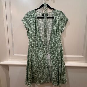 Reformation green wrap dress